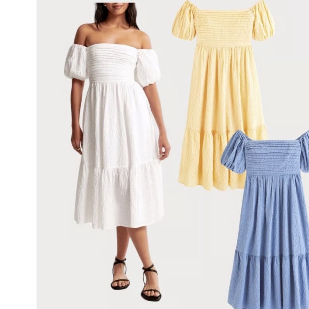 Abercrombie and Fitch bridal white dress with puff sleeves XL